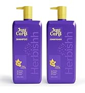 Herbishh Just Curls Coconut & Avocado Oil Infused Shampoo and Conditioner Set, Sulfate-free Vegan...