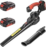 MZK Cordless Leaf Blower,20V Battery Powered Leaf Blower for Lawn Care, Electric Lightweight Mini Hand Blower(Battery & Charger Included) for Blowing Leaves, Patio Cleaning, Lawn Care and Dust