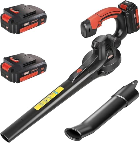 MZK Cordless Leaf Blower,20V Battery Powered Leaf Blower for Lawn Care, Electric Lightweight Mini Leaf Blower(Battery & Charger Included)