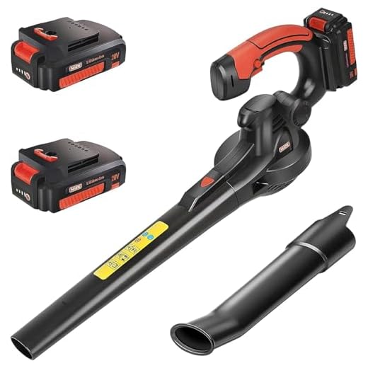 MZK Cordless Leaf Blower,20V Battery Powered Leaf Blower for Lawn Care, Electric Lightweight Mini Hand Blower(Battery & Charger Included) for Blowing Leaves, Patio Cleaning, Lawn Care and Dust
