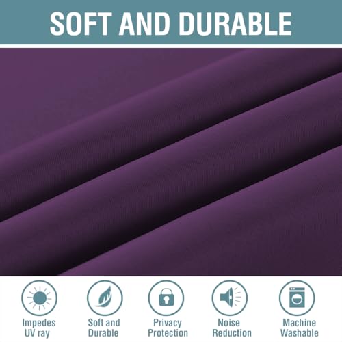 Image of H.VERSAILTEX Preminum Blackout Curtains for Living Room /Patio Door Thermal Insulated Window Treatment Curtain Panels for Bedroom, Girls Bedroom Curtains - 52 x 96 in Long , Plum Purple (1 Panel)