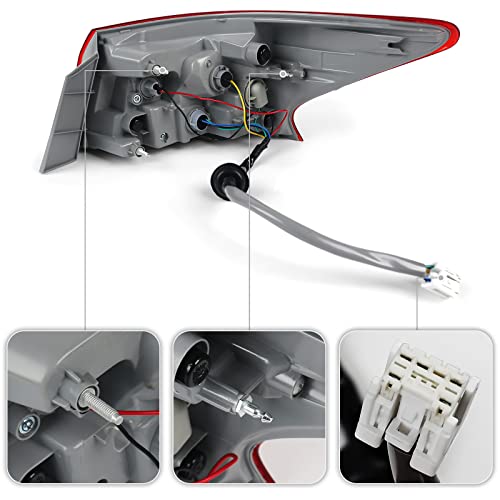 Huray Left Tail Light Fit For 2016-2019 Nissan Sentra, Led Taillight Tail Lamp Rear Brake Lamp Replacement For 265553Yu0A Ni2804108 Driver Side Lh Outer #TOP3