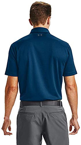 Image of Under Armour Men's Tech Golf PoloDISC, Graphite Blue (581) /Pitch Gray, Large