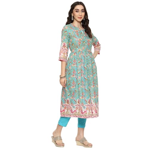 Image of BIBA Women Biba Women Cambric Narrow Suit Set(SKDSKD8078E Green S)