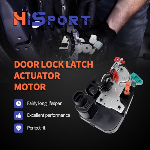 Image of HiSport Door Lock Latch Actuator Motor Front Driver Side 931634 931-634 Compatible with Dodge Ram 1500 2500 3500 Pickup 1994-2002, Replacement for 55076291AB 55075357 55076077