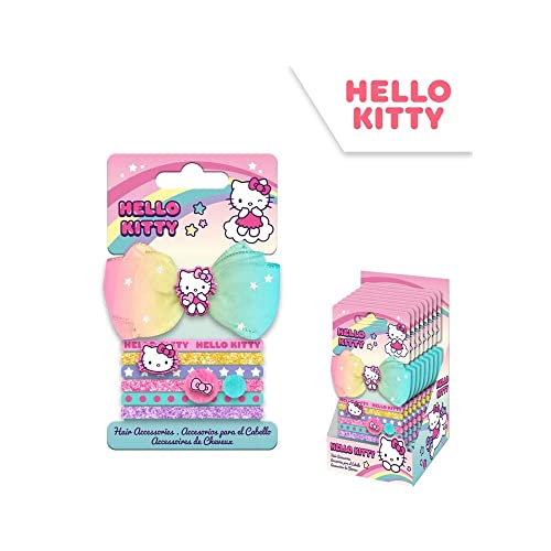 Hello Kitty - Fiocco per capelli con 6 elastici