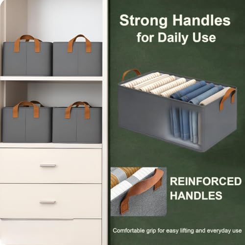 Image of Wardrobe organizer for storage, 3 Units (Grey, 26 Ltr - Set of 3)