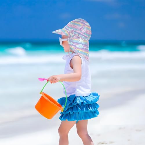 Sailboat Island Cartoon Kid Sun Hats Baby Boys Beach Play Hats Girls Sun Protection Large Brim Travel Essentials 5