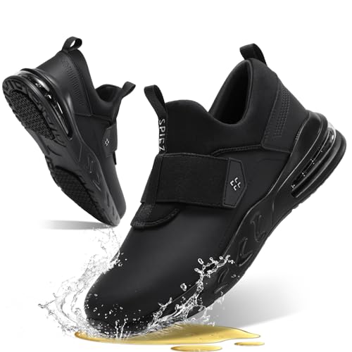 SPIEZ Waterproof Slip-Resistant Work Shoes for Men Women, Non-Slip Oil-Resistant Slip-On Sneakers for Kitchen, Hospital, Nurse, Chef, Food Service,Hombre Zapatos de Trabajo,US 4.5-13.52