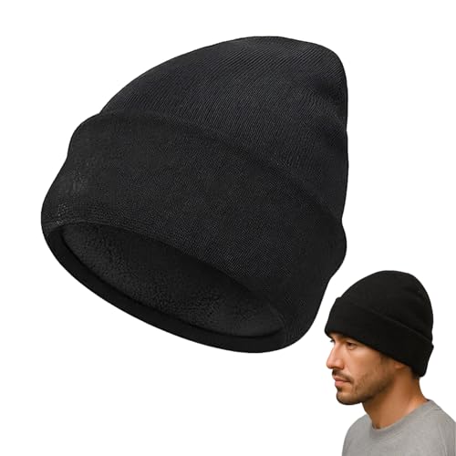 Gorro de Invierno para Hombre, Gorro de Lana Térmico Unisex, Gorro de Punto Cálido para Actividades al Aire Libre, Gorro de Invierno a Prueba de Viento, Ideal para Hombres y Mujeres