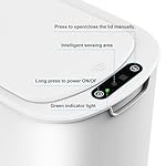 Cesun Motion Sensor Trash Can, 5 Gallon Automatic Bathroom Garbage Can with Lid, Touchless Smart Plastic Slim Wastebasket for Bathroom, Office, rv, Bedroom, Living Room, White - Image 5