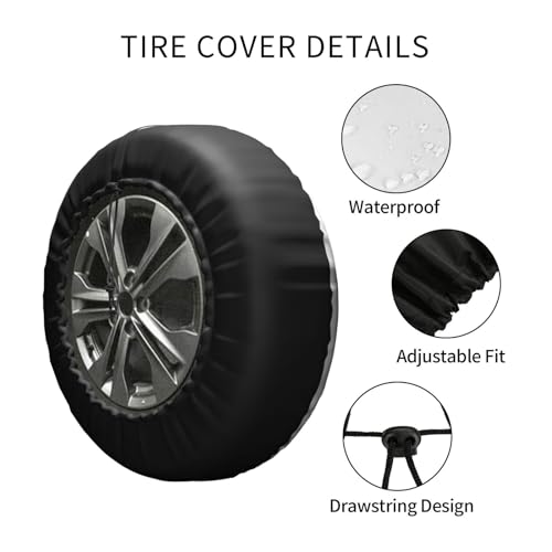 Image of Grey Wolf Spare Tire Cover Wheel Protector Weatherproof Wheel Cover Universal Decorative Accessories for Camper RV SUV Travel Trailer 16 inch