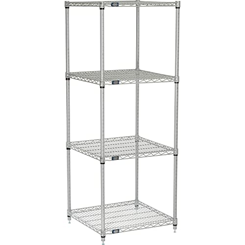 ワイヤーシェルフ　シルバー　新品未使用 Amazon｜Nexel 24インチ x 24インチ x 63インチ 4段 NSF認証済み