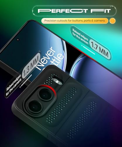 Image of WOW IMAGINE Ultimate Silicone Back Cover Case for 1+ OnePlus Nord 4 5G | Heat Dissipation Thin Soft TPU | 360 Camera Protection | Breathable Cooling Holes - Pitch Black