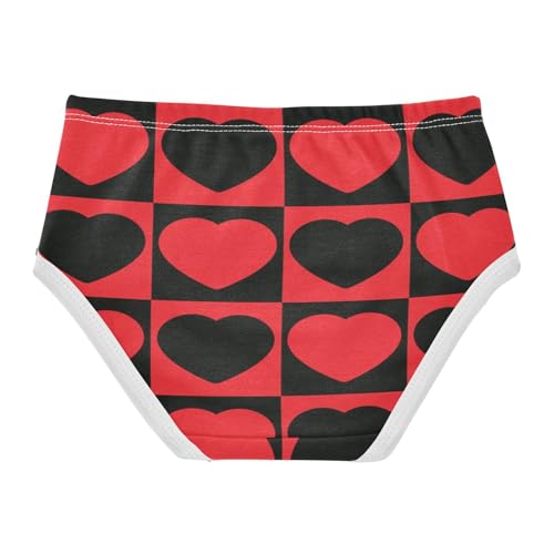 Girls' Underpants Kids Cotton Underwear Panties Briefs For Girl Age 2-8 Years Checkered Heart Pattern2