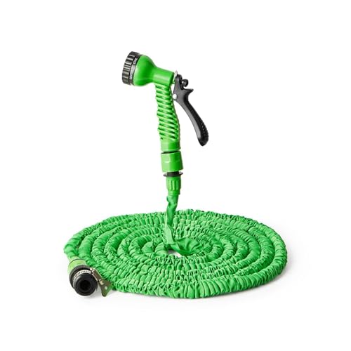 Gartenschlauch 15m, flexibler Schlauch mit 7-Funktionsdüse, leichter dehnbarer Schlauch mit 3/4-Zoll-Anschlüssen, leicht zu verstauenFür Gartenarbeit, Auto, Haustierwäsche (grün) Gartenschlauch 15m, flexibler Schlauch mit 7-Funktionsdüse, leichter dehnbarer Schlauch mit 3/4-Zoll-Anschlüssen, leicht zu verstauenFür Gartenarbeit, Auto, Haustierwäsche (grün)