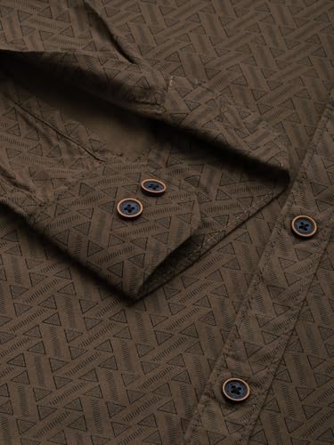 Image of Majestic Man Custom Geometric Printed Pure Cotton Slim Fit Casual Shirt