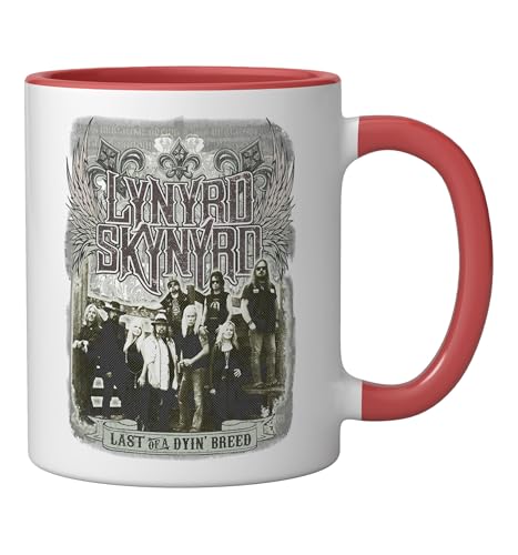 Taza de cerámica Lynyrd Skynyrd rojo y blanco 11 oz miniatura 2