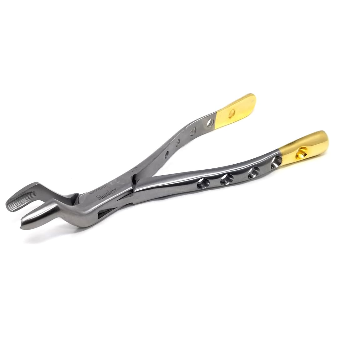 IMEDS Dental Extracting Forceps #53L with Serrated Beaks Upper Left Molar Tooth Extraction German Stainless Steel Tools Comes in Gold Handle