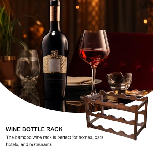 Soporte para botellas de vino de bambú miniatura 2