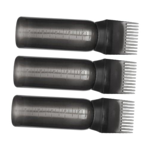 Ipetboom 3pcs Root Comb Applicator Bottle Hair Oil Applicator Bottle Hair Dye Root Coloring Toner for