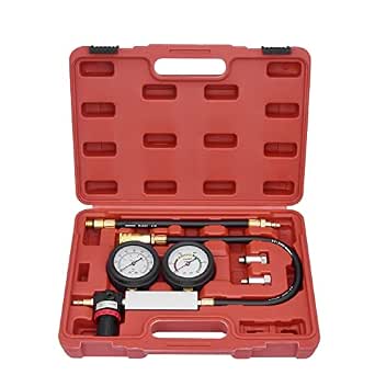 Cylinder Leak Down Tester,Compression Tester Automotive - Engine Cylinder Dual Gauge Leakdown Tester kit Diagnostics Tool