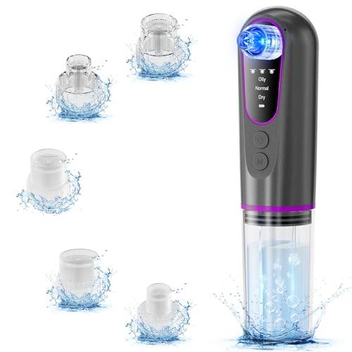 Ibtyzo Succionador de Puntos Negros: 3 in 1 Limpiador de Poros Quita Puntos Negros Limpiador Poros Facial Viene con 5 Puntas Reemplazables y 3 Modos de Limpieza Facial Extractor Puntos Negros