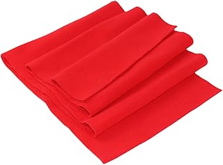 TinaKim Ribbing Fabric for Waistband, Cuffs Neckline Trim Material, Summer Thin T-Shirt Sewing (63x8in, 17 Red)