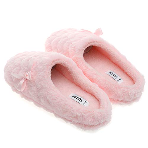 Millffy Womens Mens Indoor Slippers Winter Warm Fuzzy Plush Fur Anti-Slip House Bedroom Slippers3