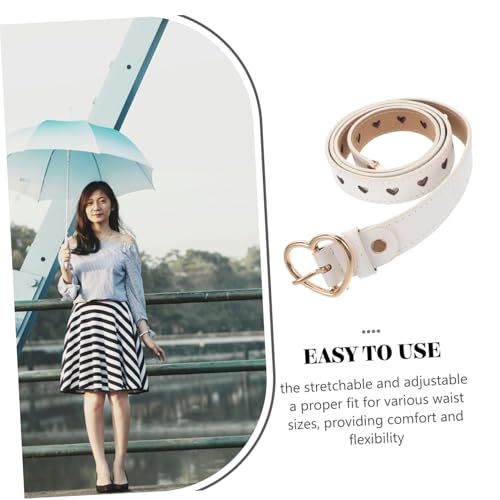 LIFKOME Heart Buckle Adjustable PU Women Belt Stylish Hollow Design for Dresses Jeans Casual Outfits Versatile Fashion Accessory for All Occasions3