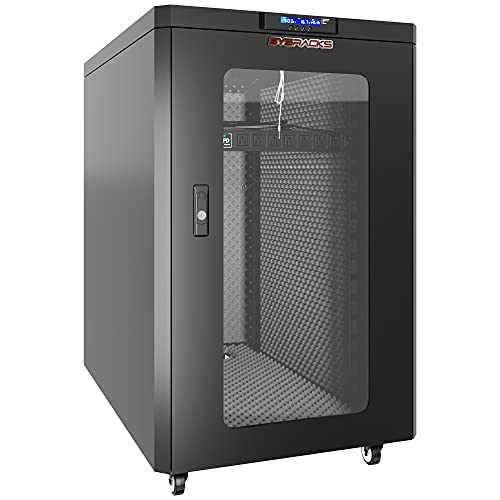 Soundproof Server Rack Quiet - Acoustic Sound Proof Server Cabinet - Up to 36% Noise Reduction - Locking Server Enclosure - Silent Networking Cabinet - Noise Sound Dampening Box (18U)