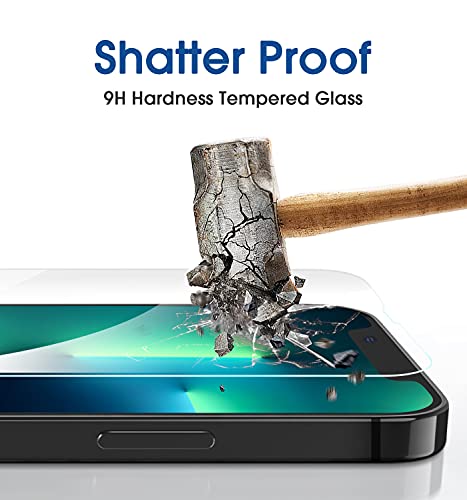 Amfilm Screen Protector Onetouch Compatible With Iphone 13 Pro Max (6.7", 2021) And Camera Lens Protector, Edge To Edge Full Coverage With Easy Installation Kit, Tempered Glass, 2+2 Pack #TOP5