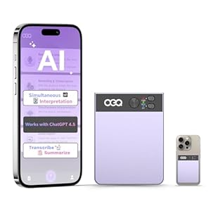 AI Smart Recorder with Simultaneous Interpretation & Real-timeTranscription,64GB AI Speech Processor Powered by ChatGPT with App Control for Business/Education/Interviews,Purple