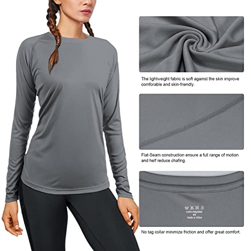 Image of Women's Long Sleeve UPF 50+ UV Sun Protection Shirts Athletic Rash Guard Swim Shirt /Hoodie for Outdoor Diving Hiking