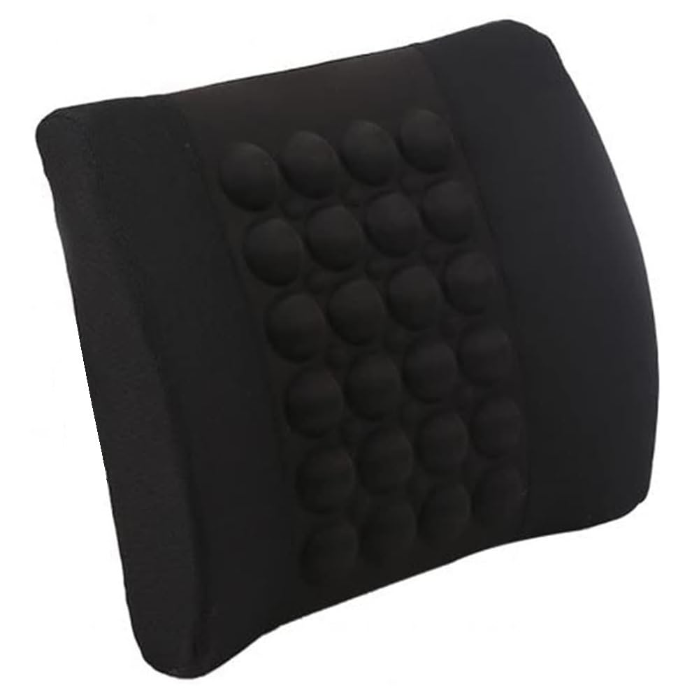 Cojin Lumbar para Asientos de Coches sillas de Oficina Almohada cojin para Cintura Ergonómico, Respaldo de Espuma Viscoelástica (Negro)