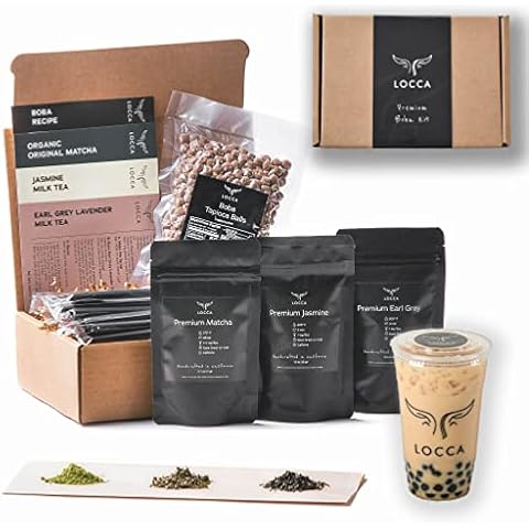Locca Boba Tea Kit | 24+ Bubble Teas | Premium Daily Joy Kit | Premium Matcha, Earl Grey Lavender, Jasmine | Vegan & Gluten Free Boba Drink | Premium DIY Boba Tea Kit (DAILY JOY) Cover