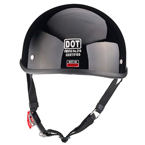 Medio Cara Vintage Motocicleta Casco Cafe Racer Scooter Cruiser Chopper Mate Negro...