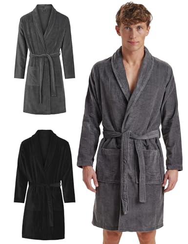 Claudio Bademantel Herren Frotté – 100% Bio–Baumwolle – Oeko–Tex...