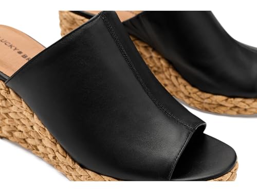 Image of Lucky Brand Womens, Cabriah Espadrille Wedge Sandals, Black, 6 Medium