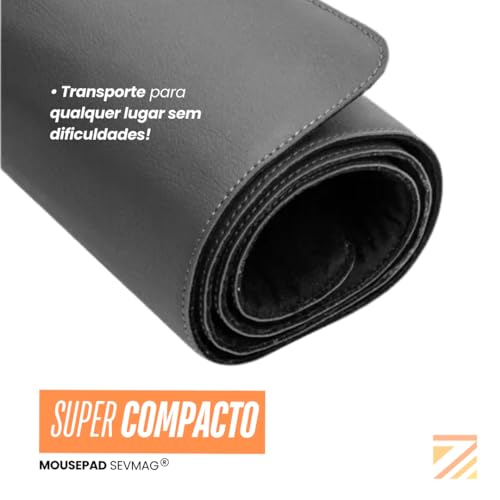 MousePad Desk Pad Couro Sintético Ecológico SEVMAG Impermeável Grande 90x40cm