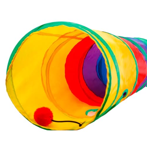 Brinquedo Interativo Túnel Colorido c/Bolinha Para Gatos
