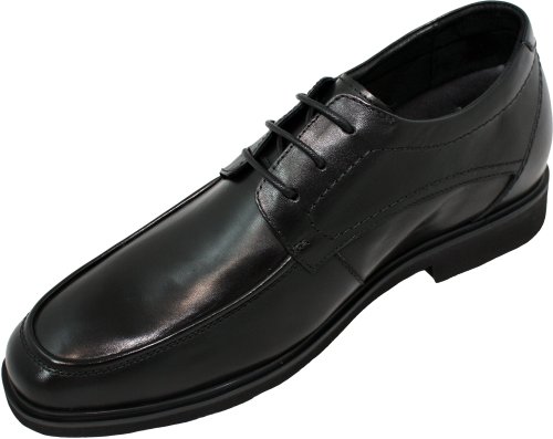 Calden Men's Invisible Height Increasing Elevator Dress Shoes - Black Premium Leather Slip-on Super Lightweight Formal Loafers - 2.8 Inches Taller - K312318 - Size 10 D(M) US2