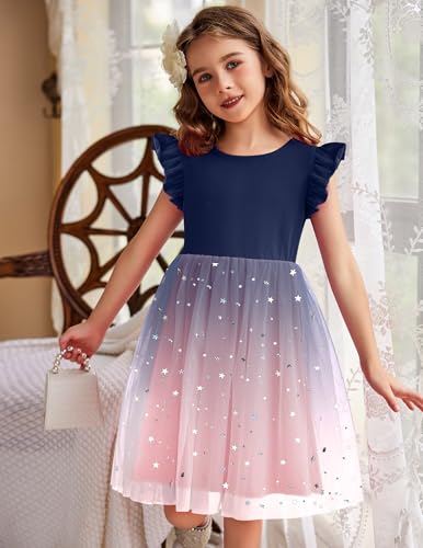 Image of Arshiner Toddler Tutu Dress Little Girls Fluffy Summer Dresses Casual Party Tulle Sundress for Kids 2-6Y