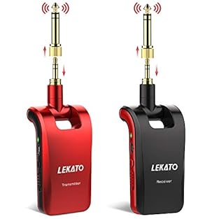 【Stereo & Mono Sound】 LEKATO WS60 wireless guitar system supports both mono and stereo musical instruments. Dual channel surround sound, suitable for electronic drum, guitar, bass, electronic organ and other electroacoustic musical instruments, so th...