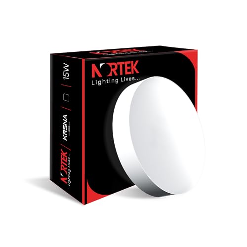 Nortek KRSNA 10W LED Surface Panel Light | Bright Panel Lights for Ceiling, Bedroom, Hall, Balcony | Cool White | Decorative Round Wall Panel | Fall Ceiling Light for Home & Office | Pack of 4