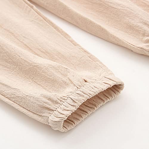 Toddler Boy Pants Cotton Linen Joggers 2T Khaki #TOP4
