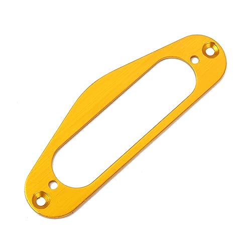 Hoement 属製シングルコイルピックアップリング フラットハムバッカーギターピックアップフレームマウントリング スルエレキギター用 螺絲付き ゴールド