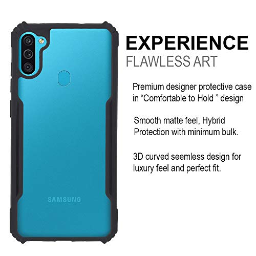 Image of LIRAMARK Transparent Clear Shock Proof Back Cover Case Designed for Samsung Galaxy A11 / Galaxy M11 (Black)