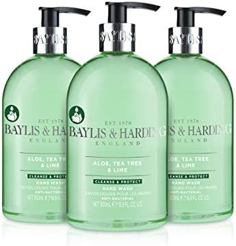 Baylis & Harding Aloe, Tea Tree & Lime Anti-Bacterial Hand Wash 500ml, Pack of 3 - Vegan Friendly