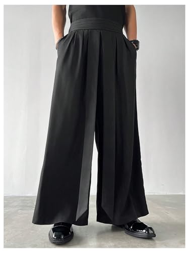 Floerns Men's Pleated Dress Pants Wide Leg Business Casual Baggy Trousers4
